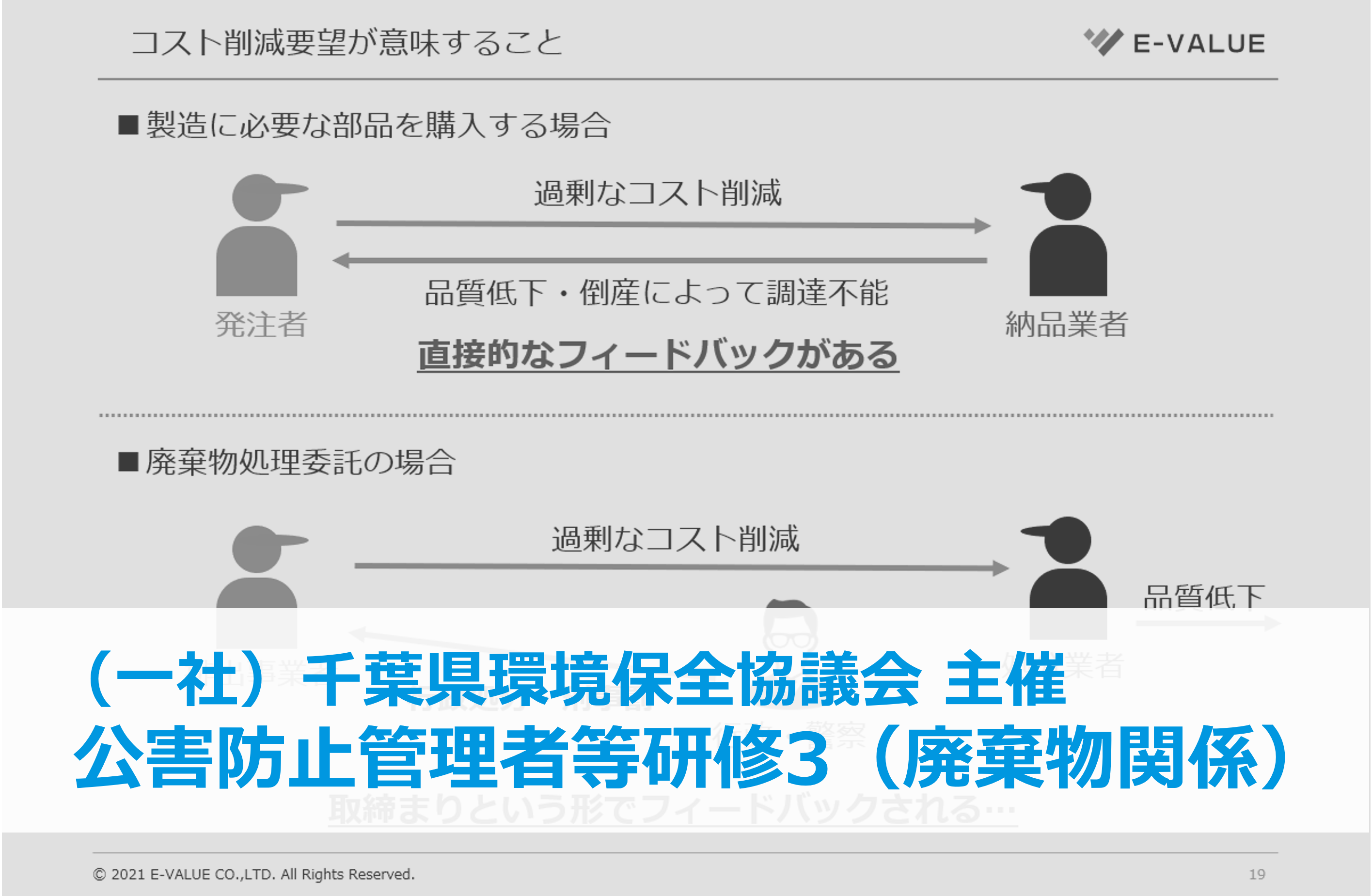 千葉県環境保全協議会主催「公害防止管理者等研修3（廃棄物関係）」にイーバリューが登壇しました